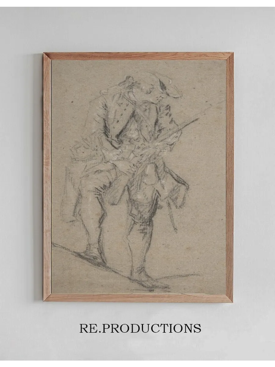 Standing Hunter Holding a Rifle