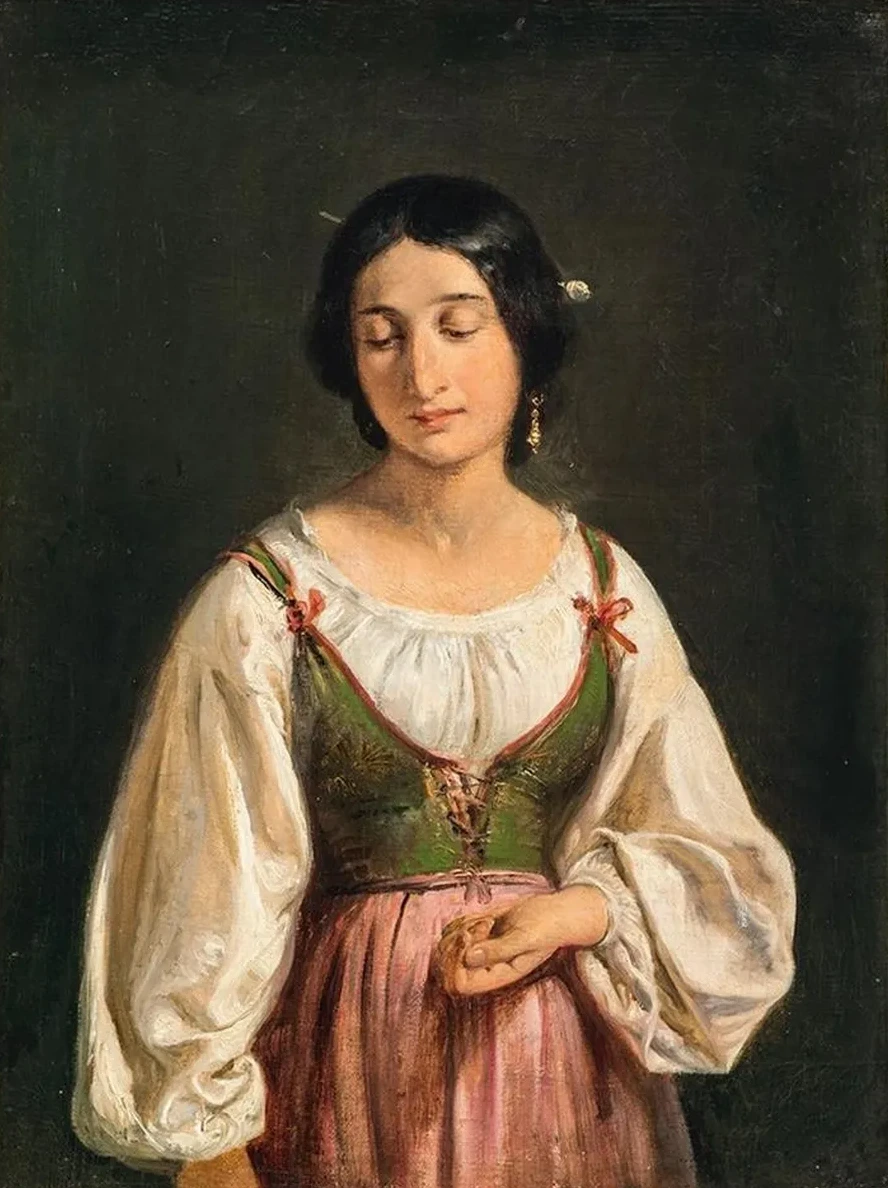 Standing Italian Woman. Study for A Goatherd Selling Milk