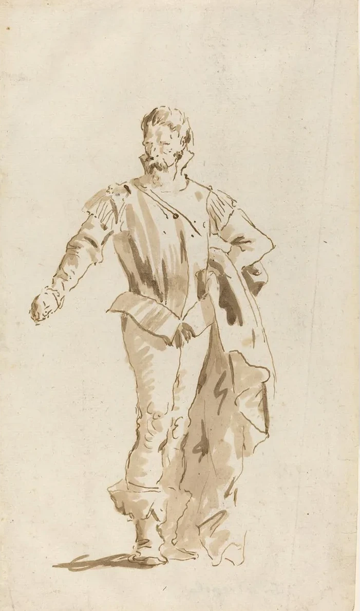 Standing Man in Sixteenth - Century Costume