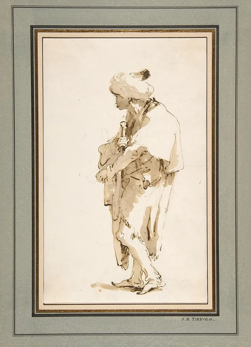 Standing Man in a Turban, Holding a Sword