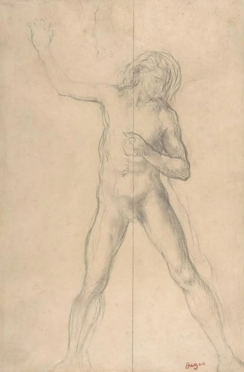 Standing Nude Youth, with Right Arm Raised