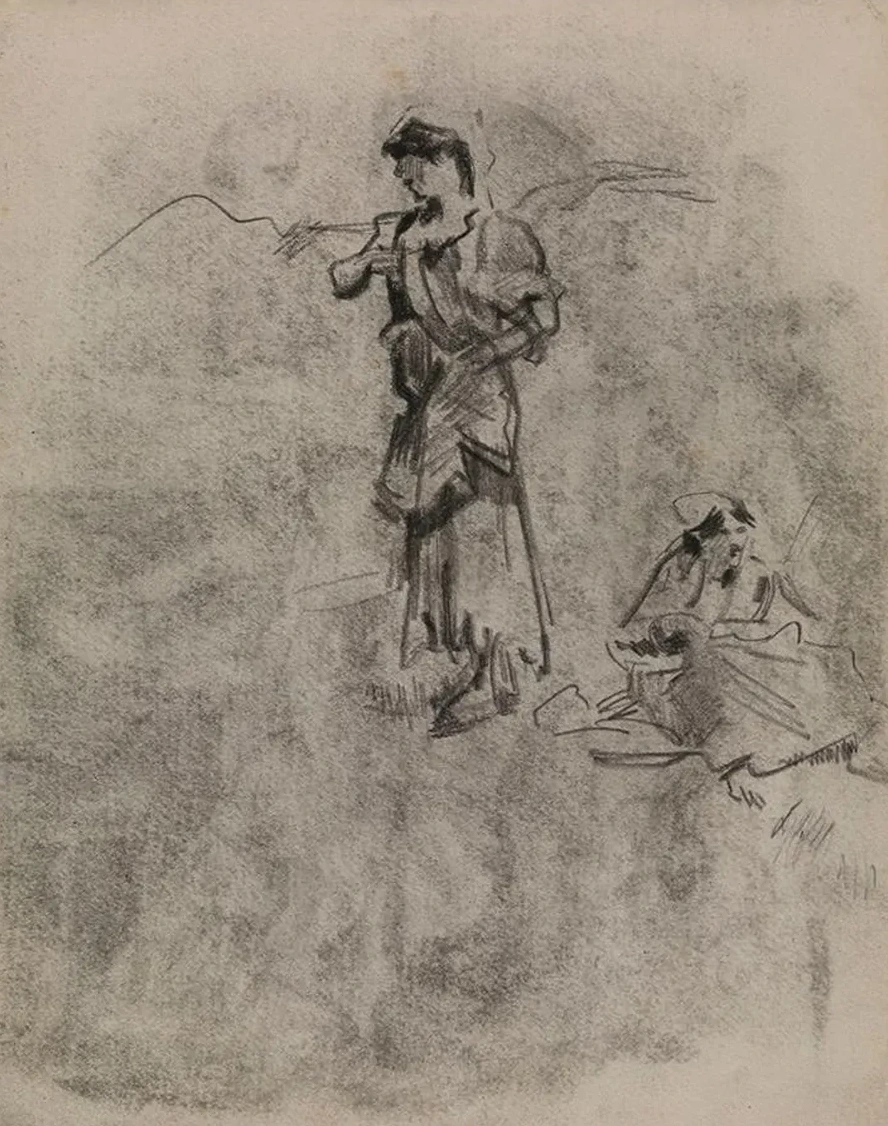 Standing an Sitting Gypsy Woman