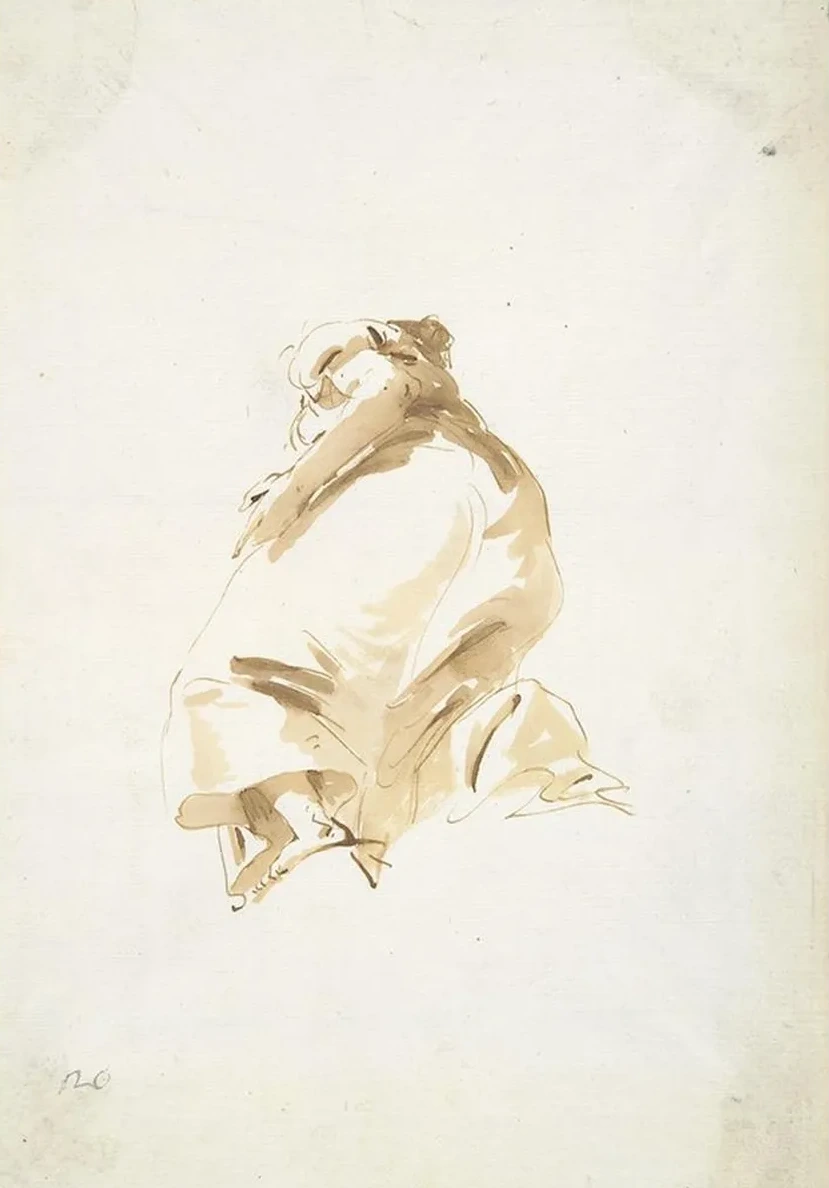 Standing Female Figure Seen from the Back and Frombelow
