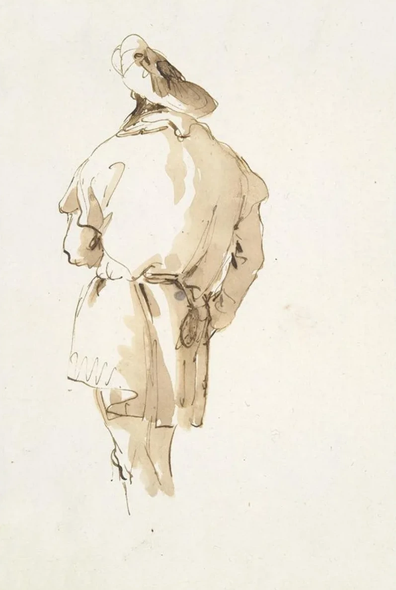 Standing Male Figure Seen Frombehind