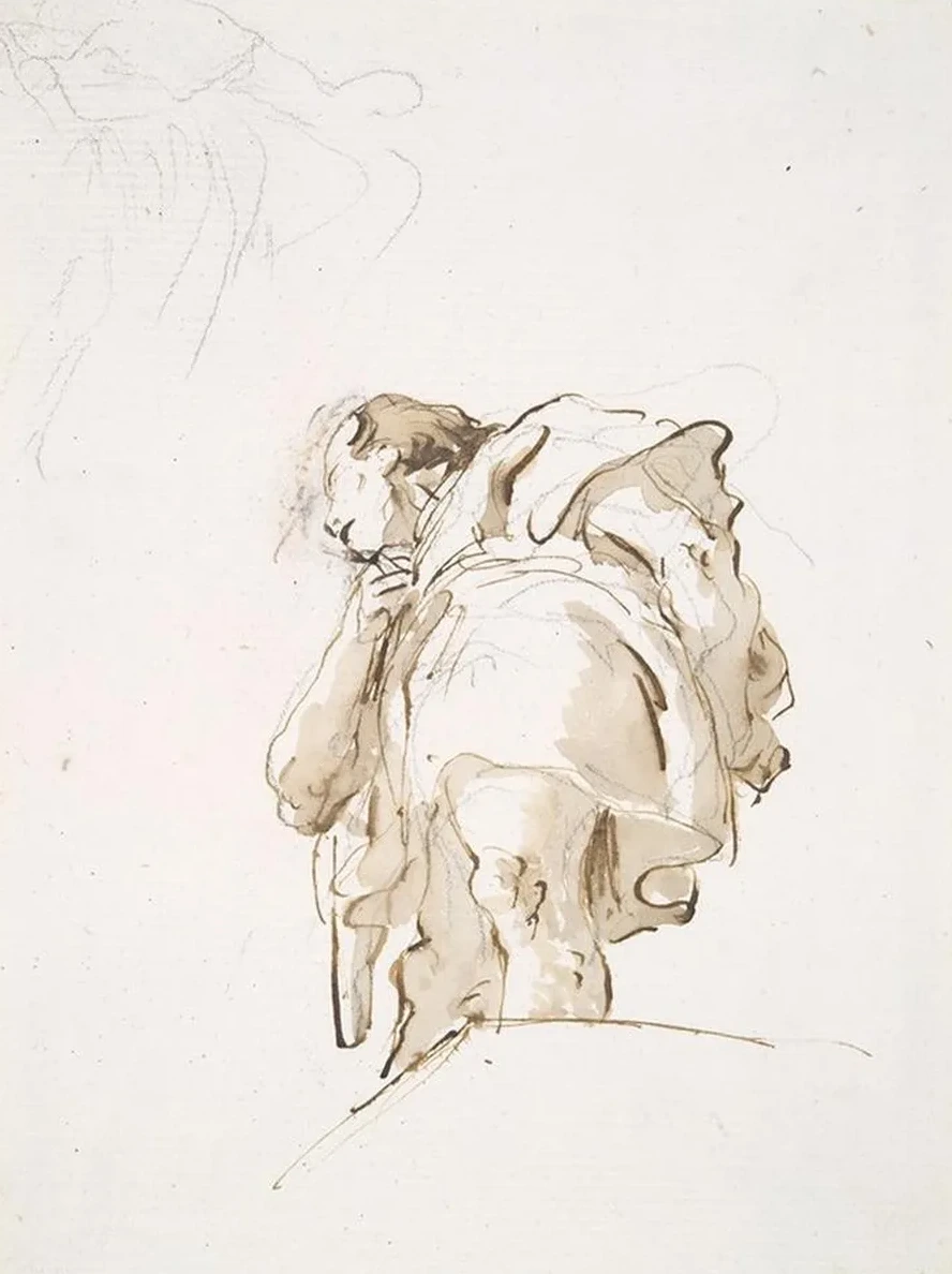Standing Male Figure Seen Obliquely Frombelow