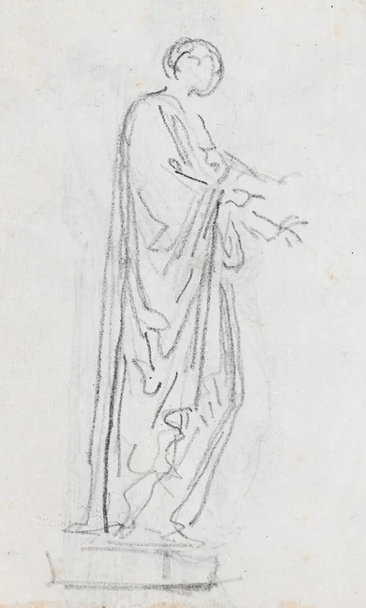 Statue of a Roman Woman (Female Deity) Seen from the Side