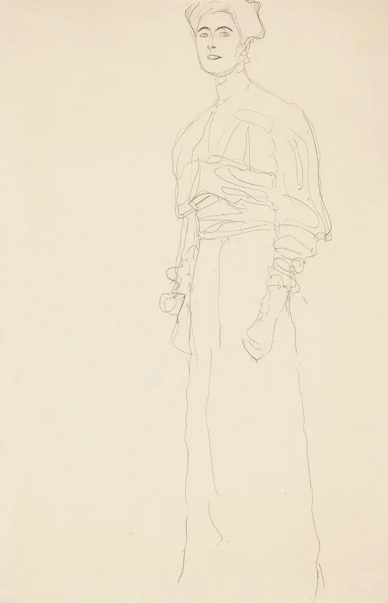 Stehend Nach Links (study for the Portrait of Margaret Stonborough - Wittgenstein)