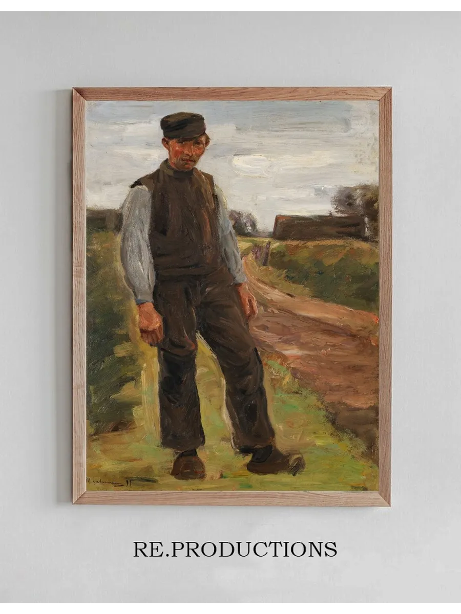 Stehender Bauer Auf Einem Wege