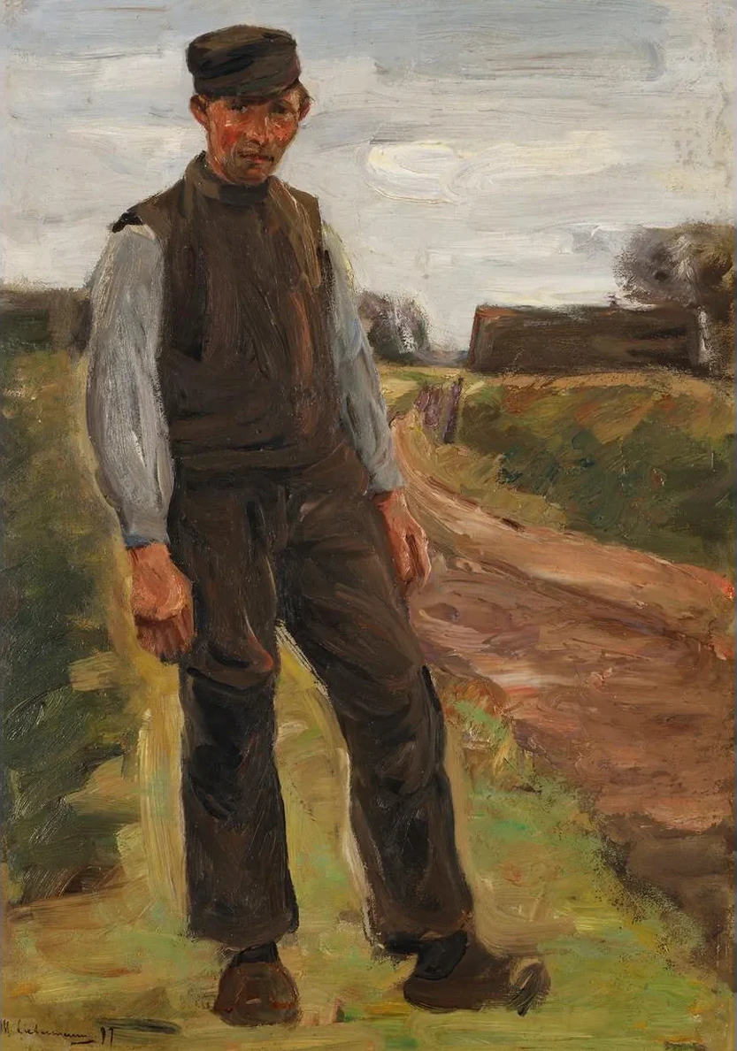 Stehender Bauer Auf Einem Wege