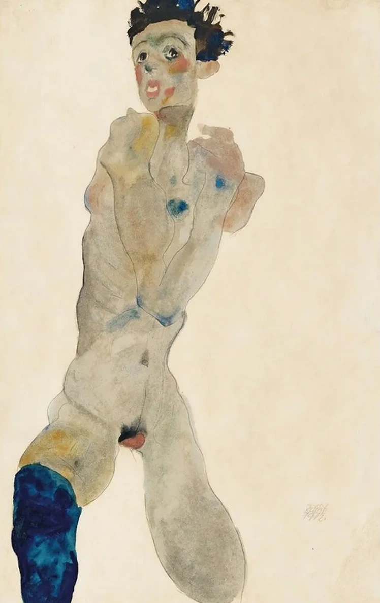 Stehender M Nnlicher Akt Mit Verschr Nkten Armen (selbstportrait)