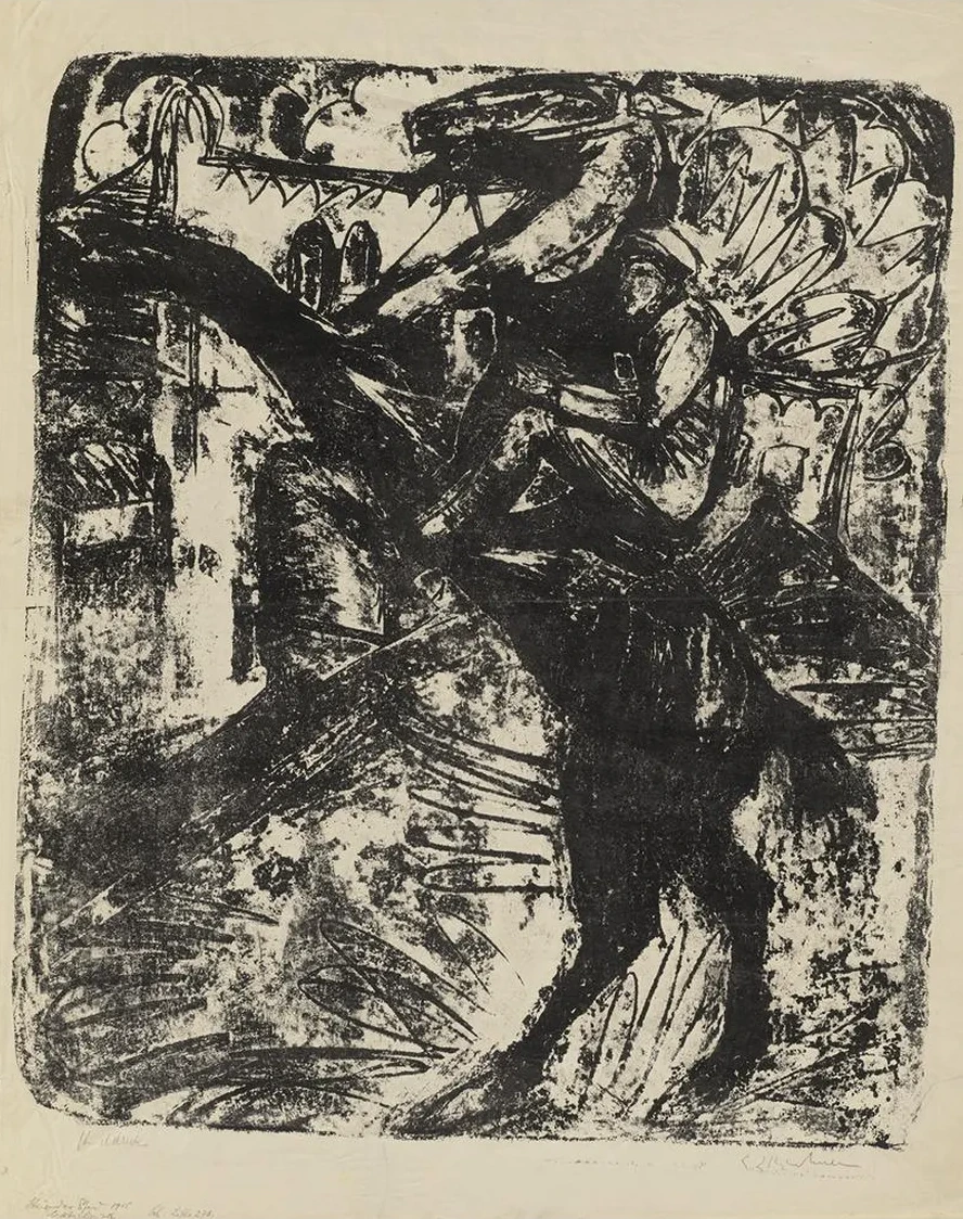 Steigendes Pferd Mit Reiter
