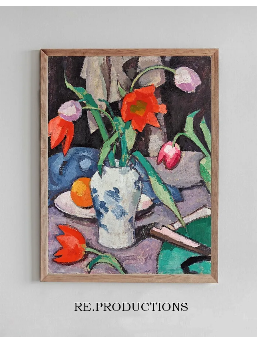 Still Life With Tulips And Fan
