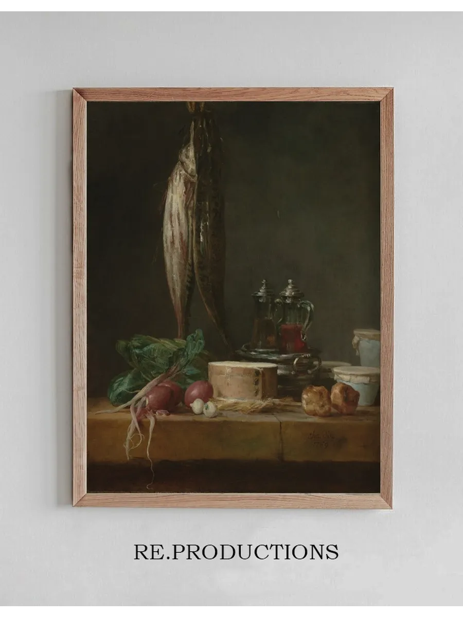 Still Life with Fish, Vegetables, Goug res, Pots, and Cruets on a Table