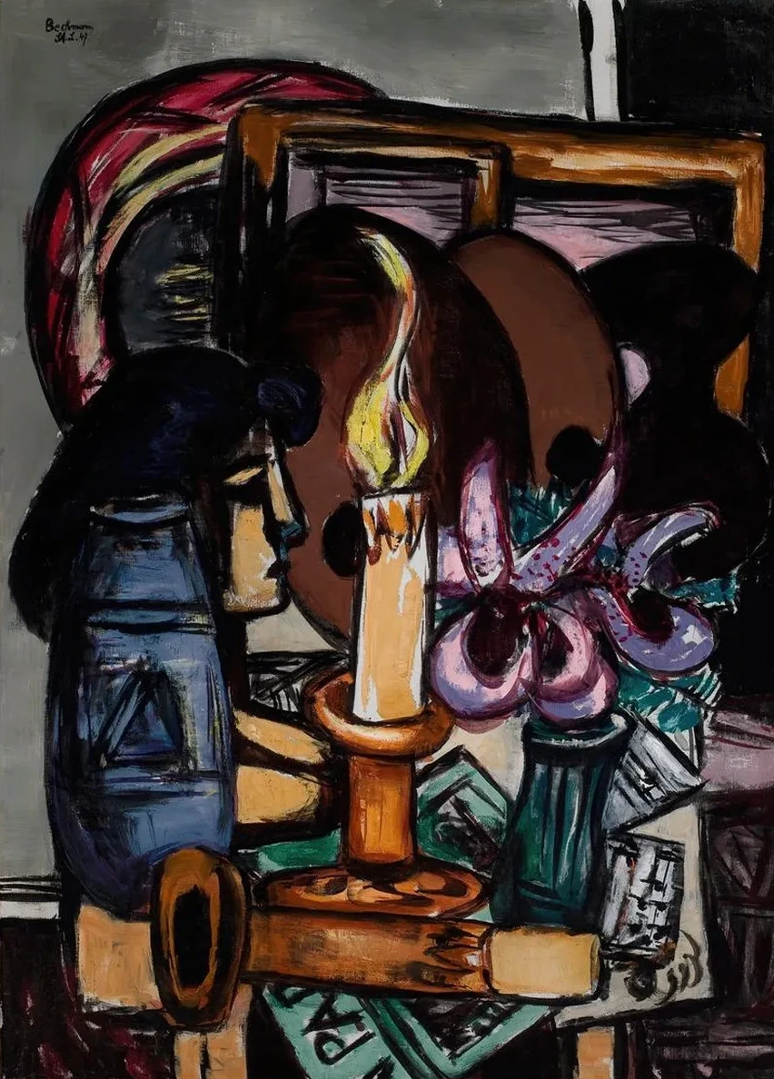 Still Life with Two Large Candles