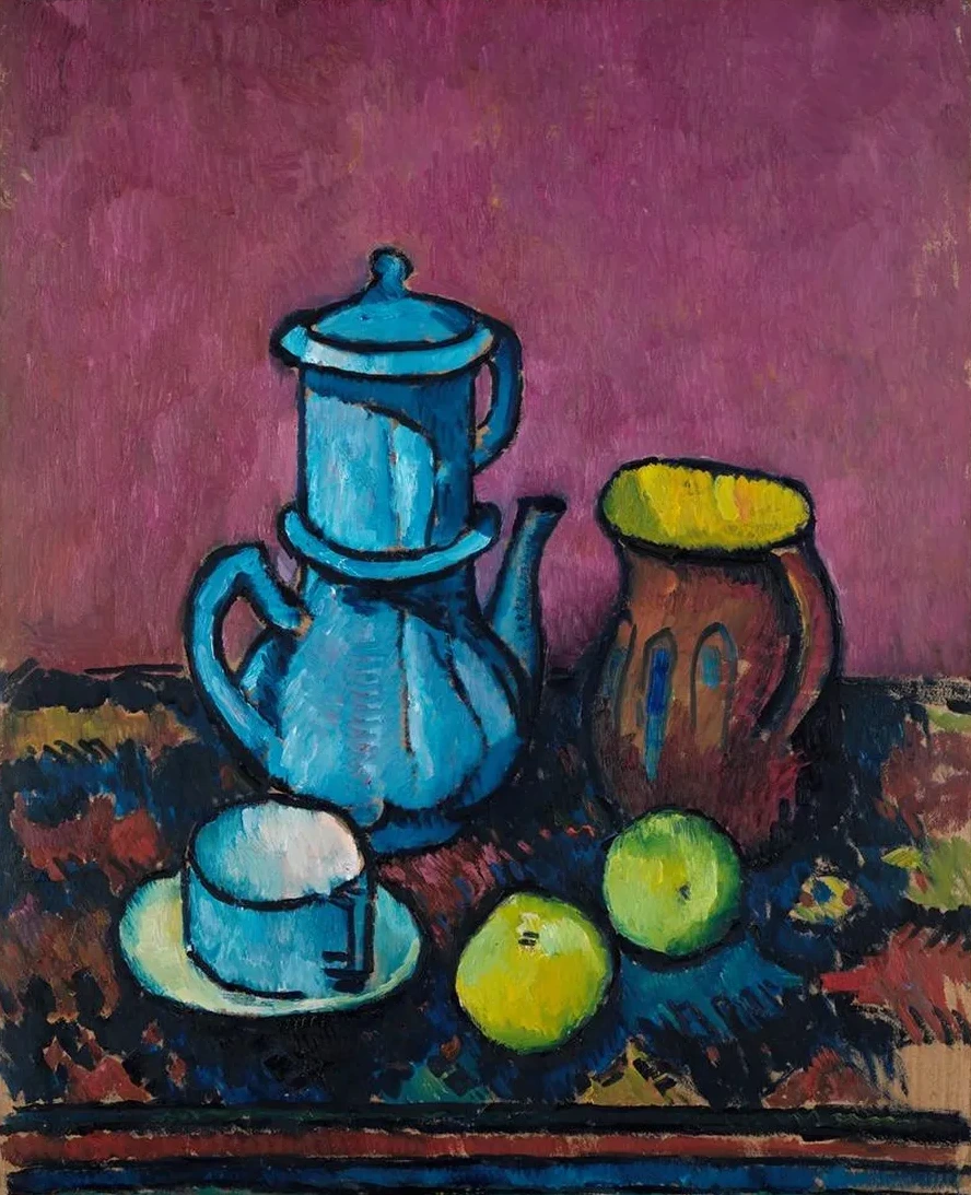 Still Life with Coffee Tableware and Apples