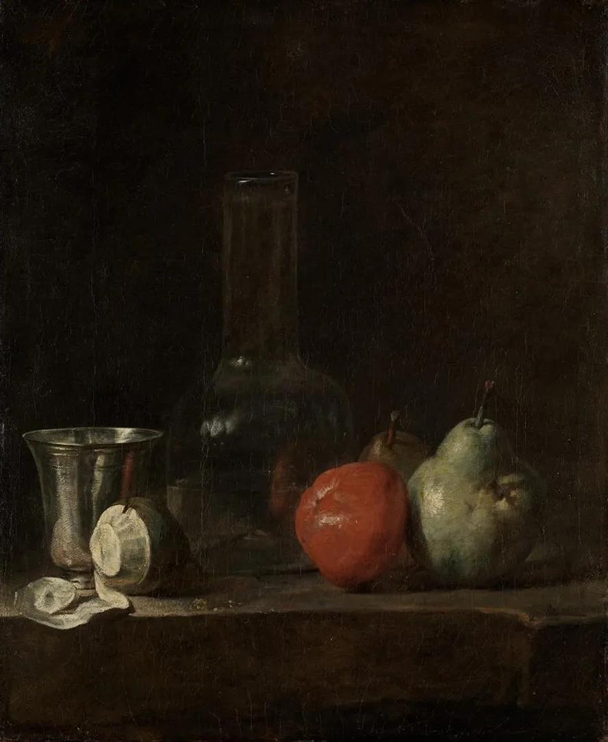 Still Life with Glass Bottle and Fruits