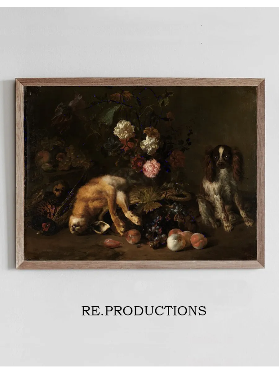 Still Life with Hunted Game, Flowers, Fruit and a Spaniel