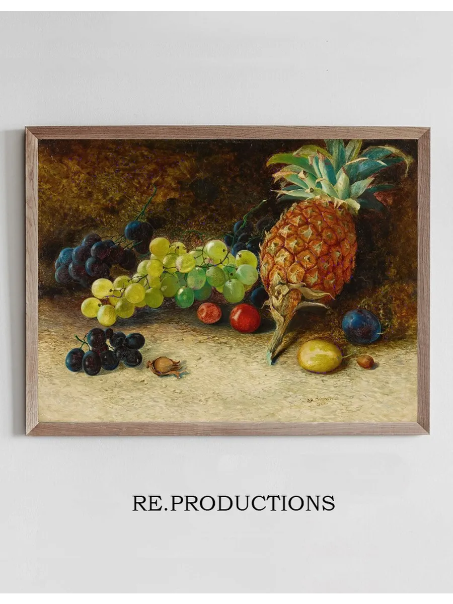 Still Lifewith a Pineapple, Grapes, Nutsand Plums
