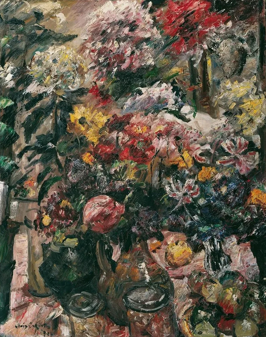 Stillleben Mit Chrysanthemen Und Amaryllis