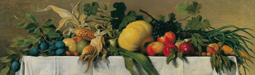 Stillleben Mit Obst Und Gem Se Auf Wei Em Tischtuch