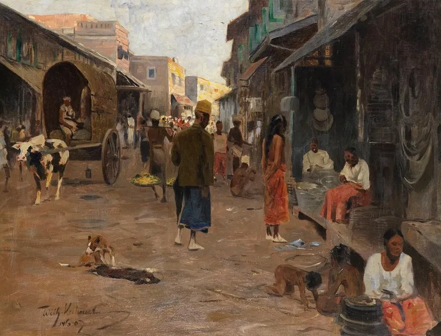 Stra enszene auf Ceylon (Sri Lanka)