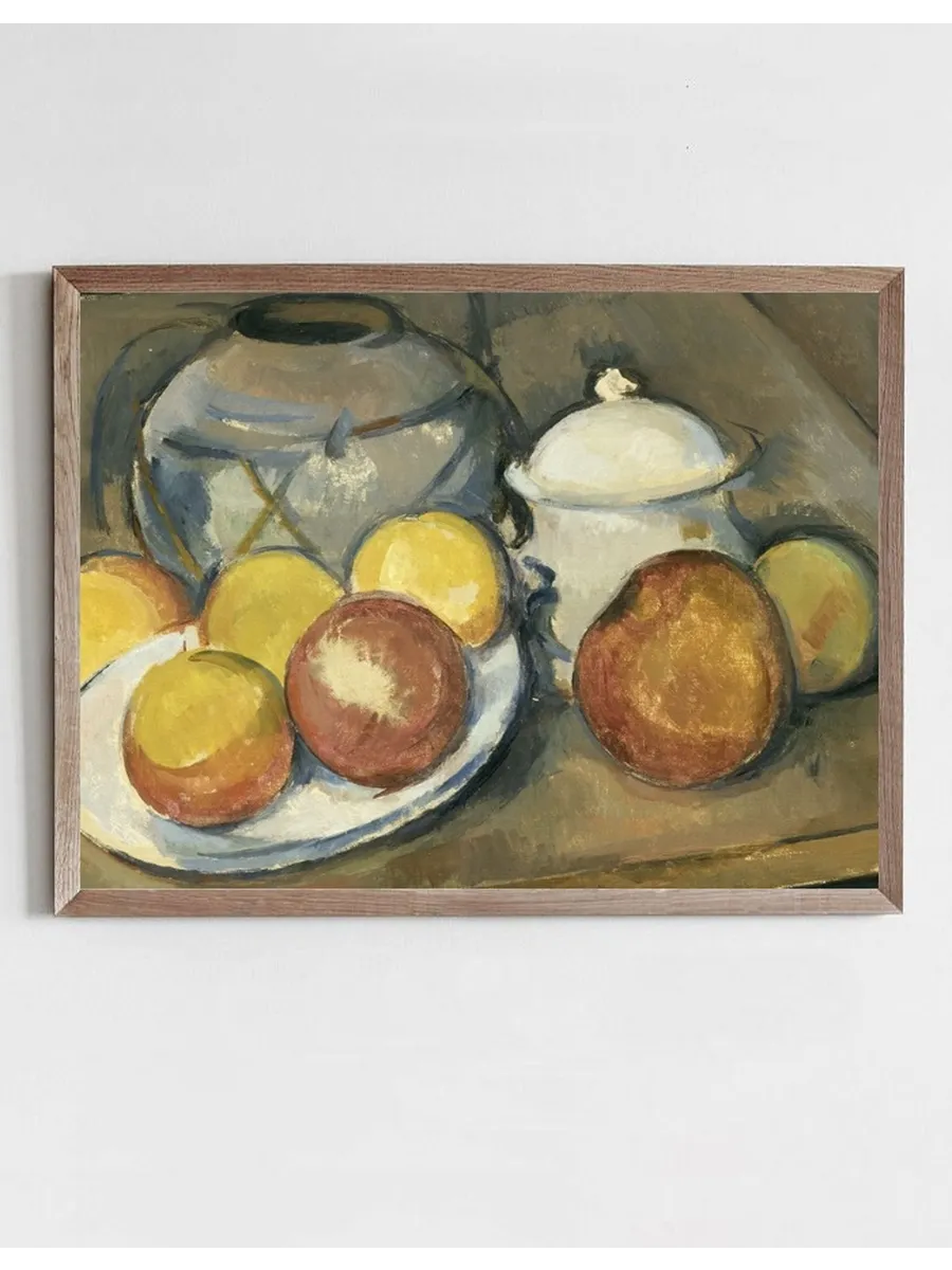 Straw - Trimmed Vase, Sugar Bowl and Apples