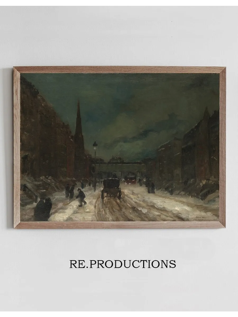 Street Scene with Snow (57th Street, NYC.)
