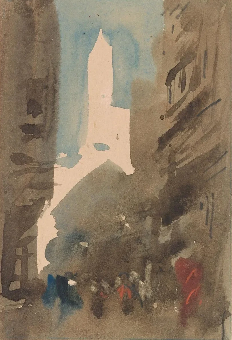 Street Scene with White Tower