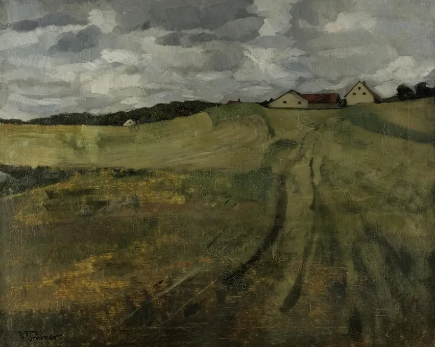 Stubble Field with Ascending Path Near Wessling
