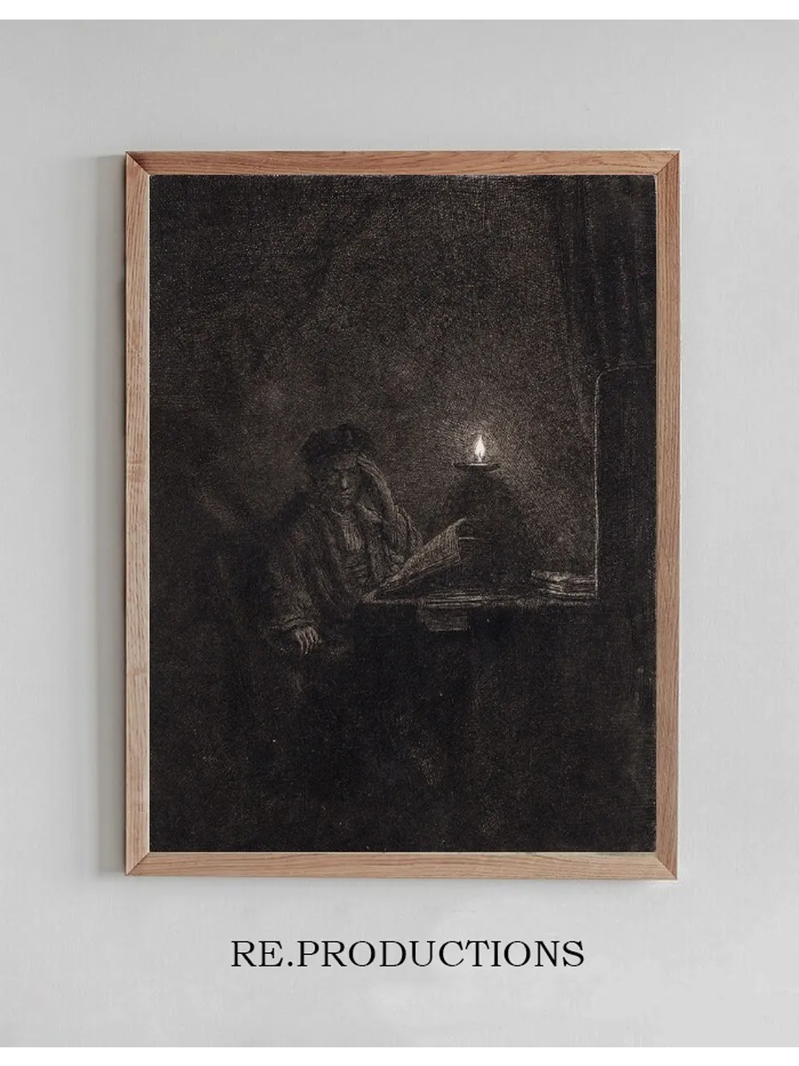 Student at a Table by Candlelight