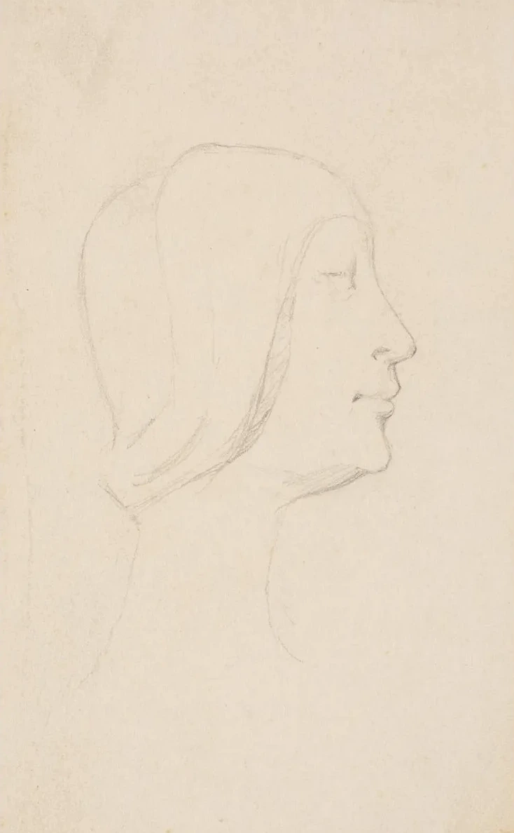 Studie Efter Francesco Lauranas Buste af Eleonora D Aragona I Museet I Palermo. Profil T.h