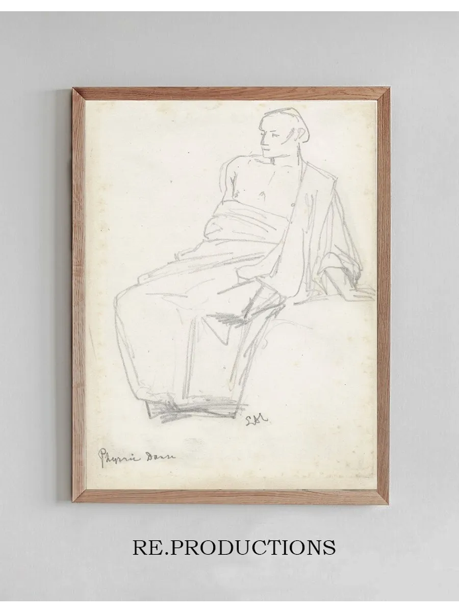 Studie van Een Zittende Figuur