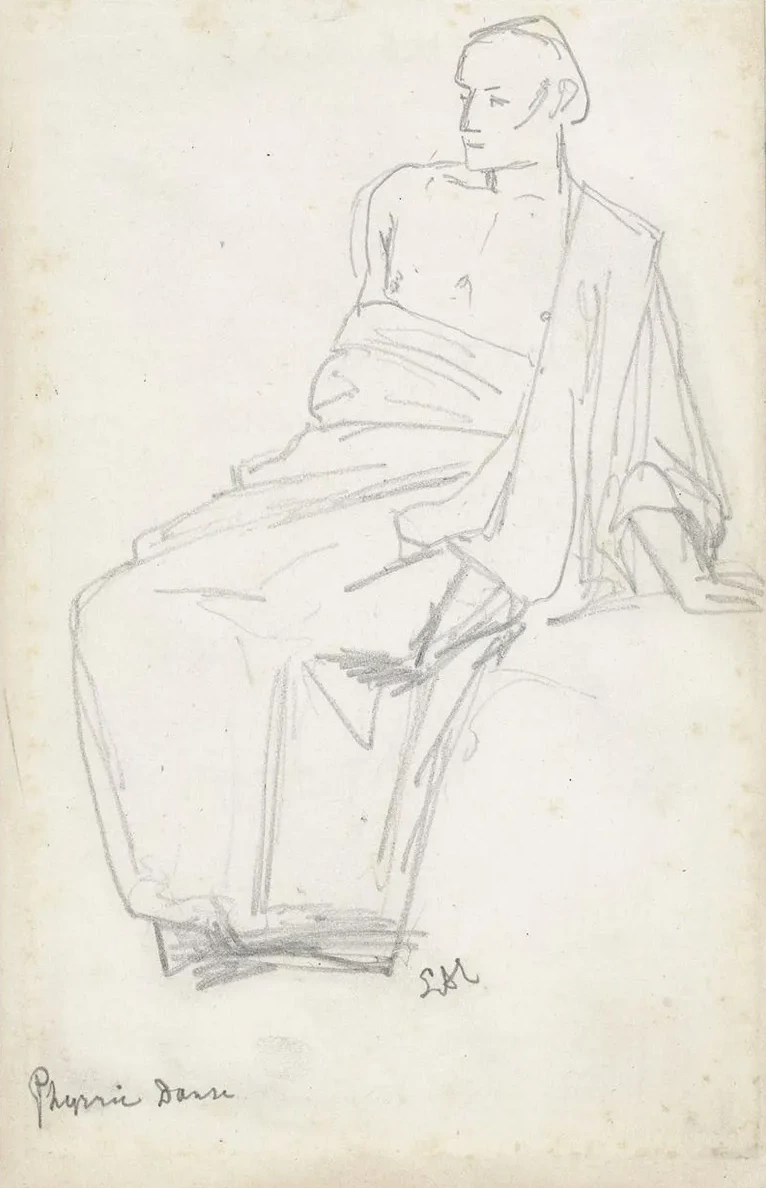 Studie van Een Zittende Figuur