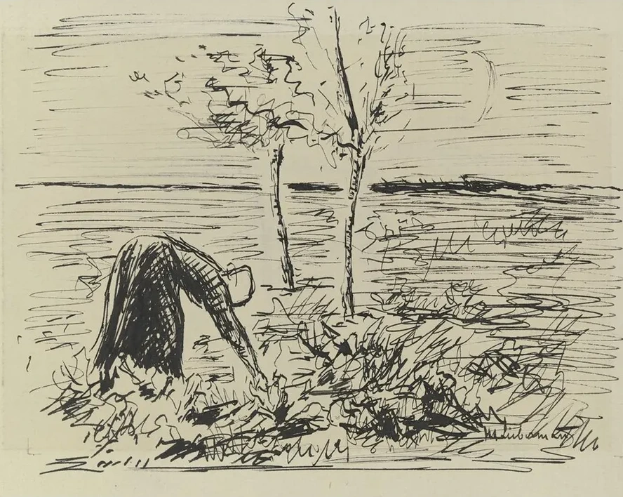 Studie Zu Dem Wandgem Lde Winter (zur Holzleserin)