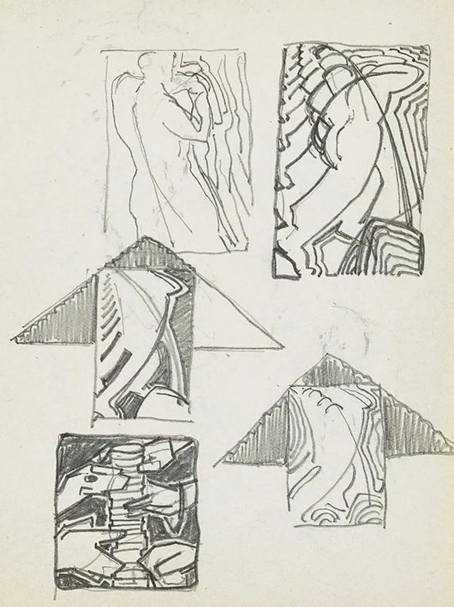 Studieblad, Onder Andere Met Figuren En Dierenkoppen