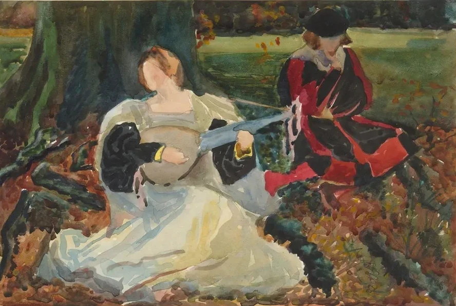 Studies for Fair Is My Love, Painting in the Municipal Art Gallery, Preston,england