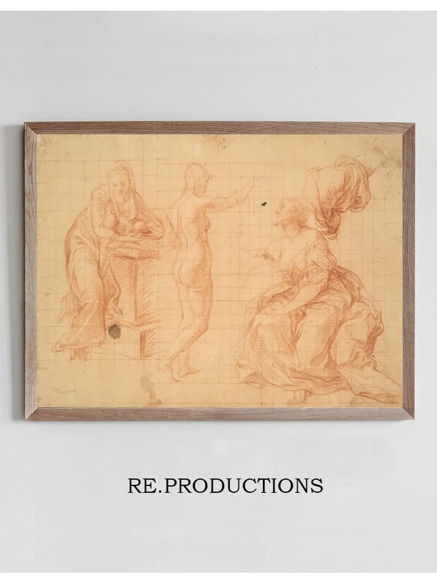 Studies for Hercules at the Crossroads and for the Nativity