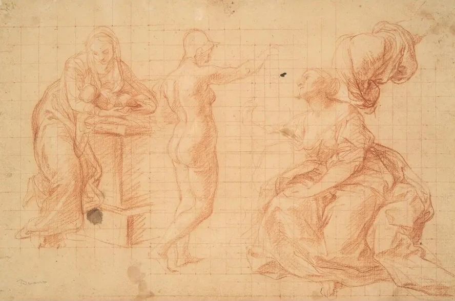Studies for Hercules at the Crossroads and for the Nativity