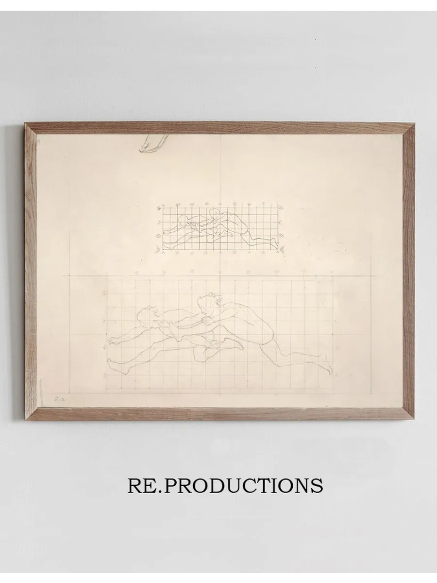 Studies for Two Classical Male Figures Jumping