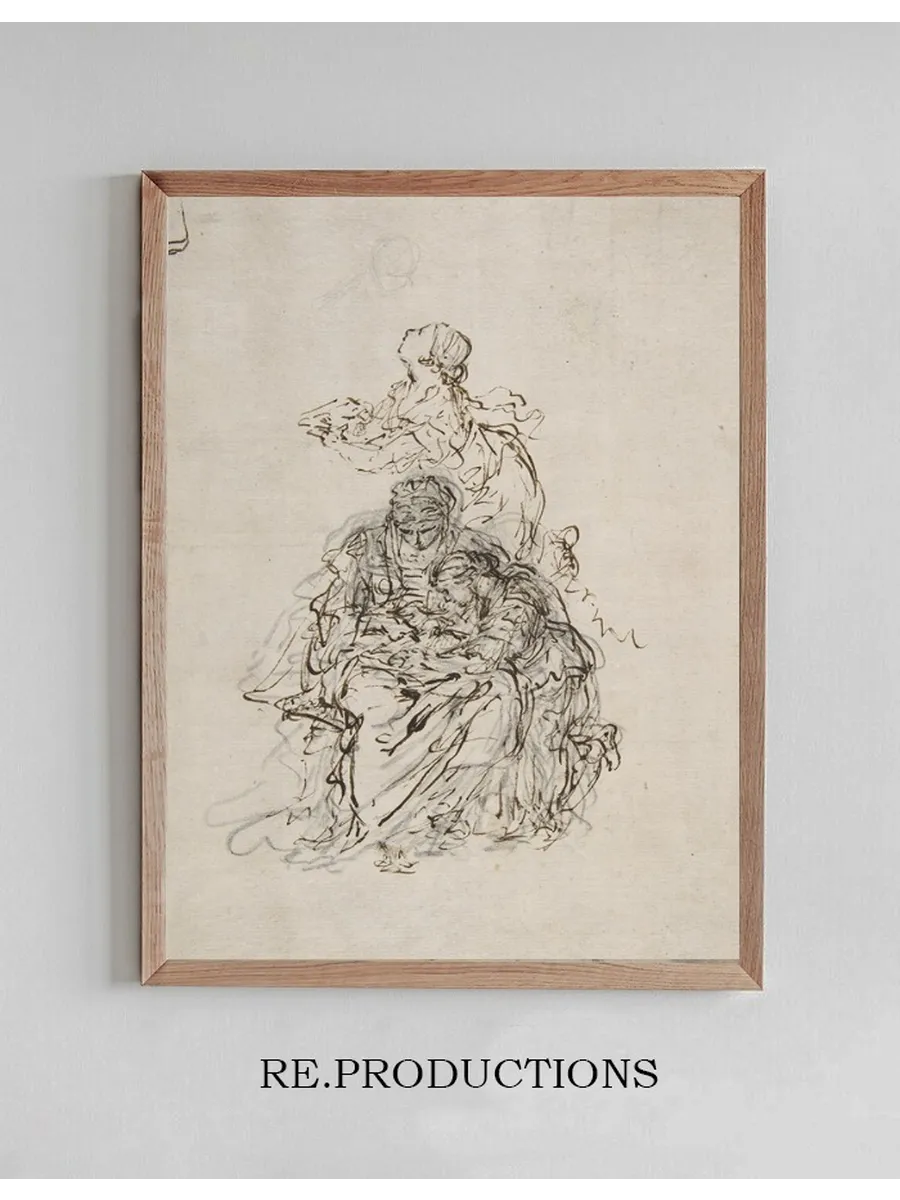 Studies for an Education of the Virgin Saint Anne Teaching the Virgin to Read