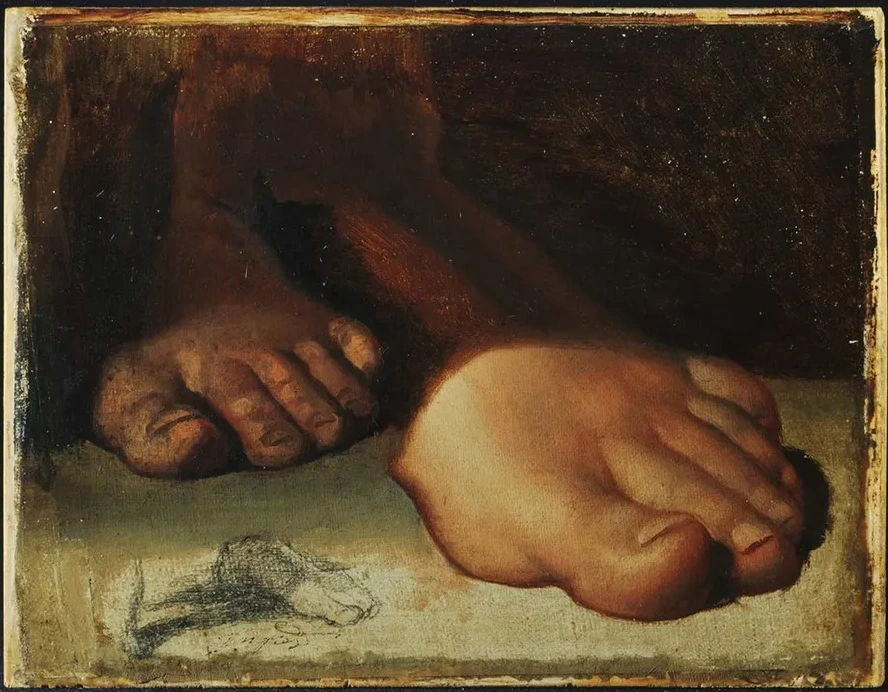 Studies for foot in Jesus Giving the Keys to Saint Peter