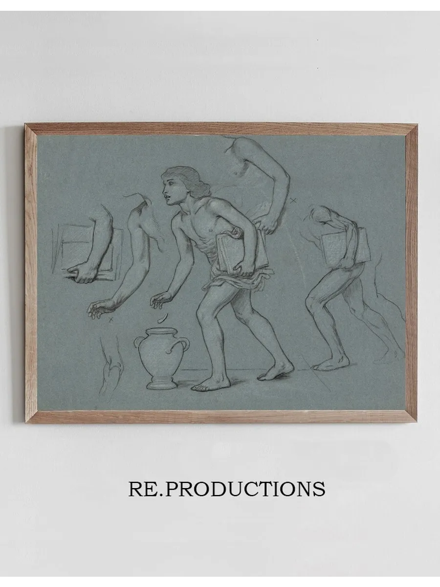 Studies for the Arm, Body, Books, and Urn of Male Figure Representing an Educated Electorate