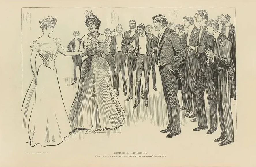 Studies in Expression, When a Debutante Meets the Eligible Young Men