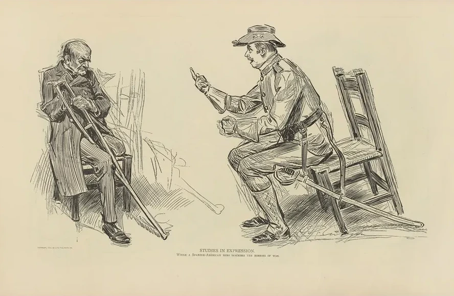 Studies in Expression, While a Spanish - American Hero Describes the Horrors of War