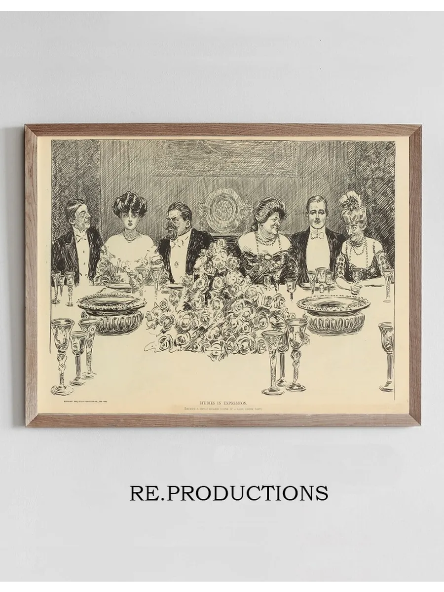 Studies in Expression. Showing a Newly Engaged Couple at a Large Dinner Party