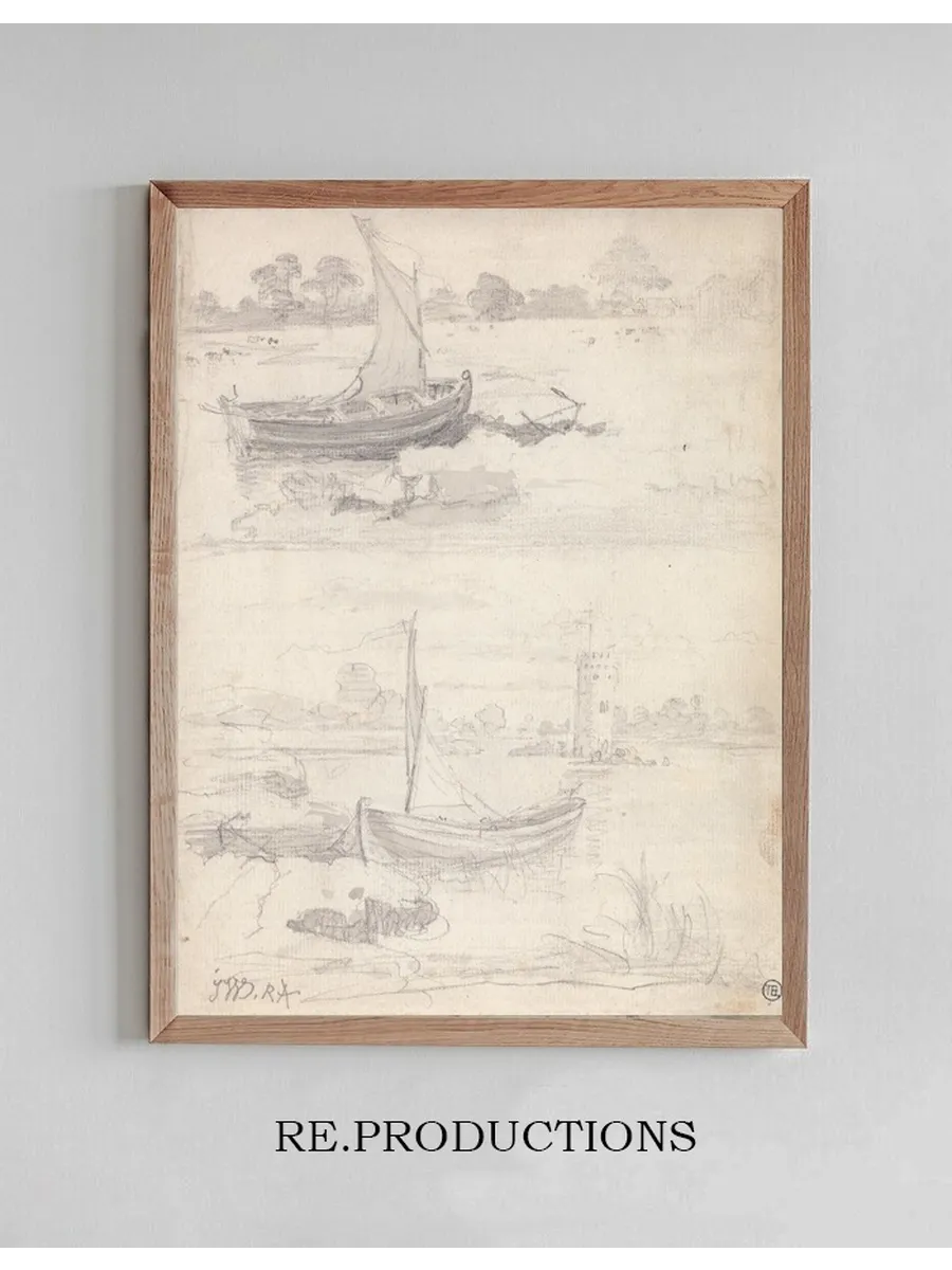 Studies of Boats on a Riverside