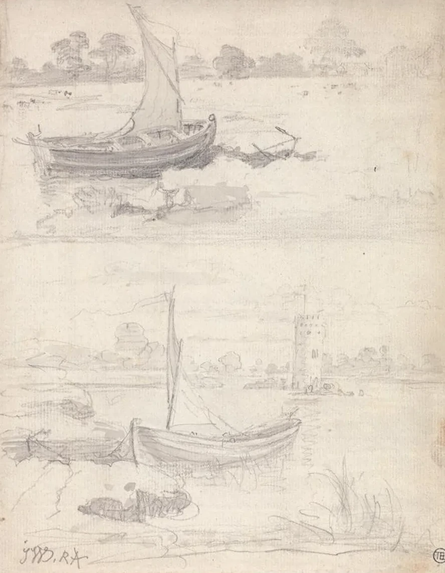 Studies of Boats on a Riverside