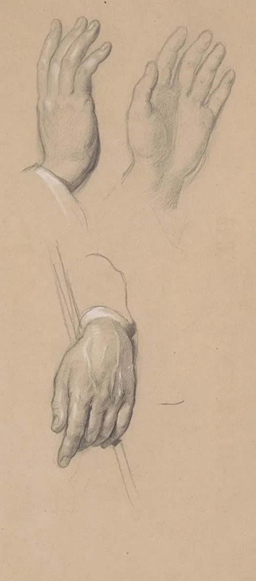 Studies of David's and Jacob's Hands for the Painting the Immaculate Conception of the Blessed Virgin Mary
