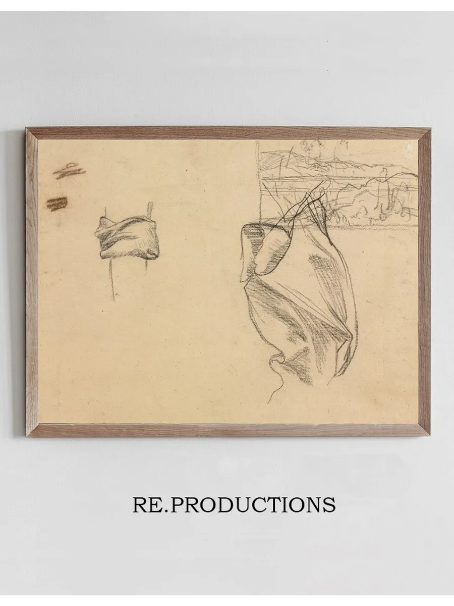 Studies of Drapery and Study of a Landscape