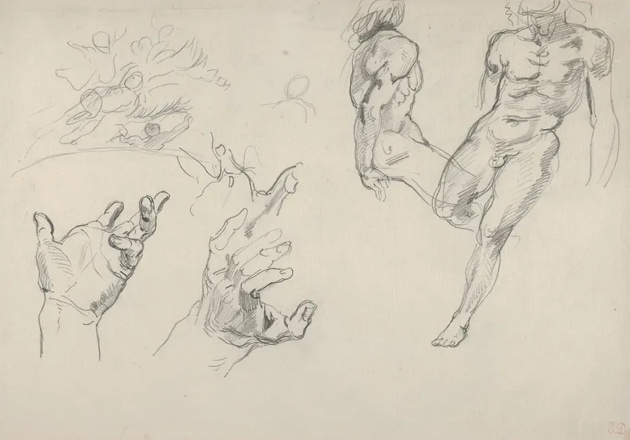 Studies of Hands and Figures for the Salon du Roi, Palais Bourbon
